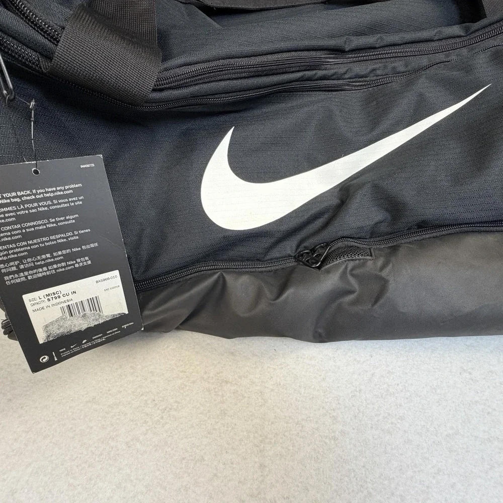 Nike Gatorade Large Duffel Bag Black White Swoosh Equipment Gym Travel NWT